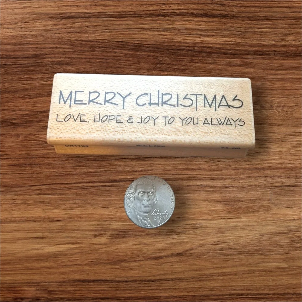 Merry Christmas Wooden Block Stamp
